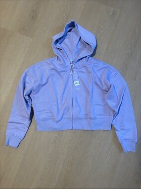 NWT Florence By Mills Cozy Crush Cropped Zip Hoodie in Lavender size XXS